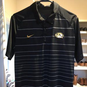 Nike Mizzou Tigers Striped Dri Fit Polo Size S